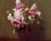 White Peonies and Roses, Narcissus - 亨利·方丹·拉图尔